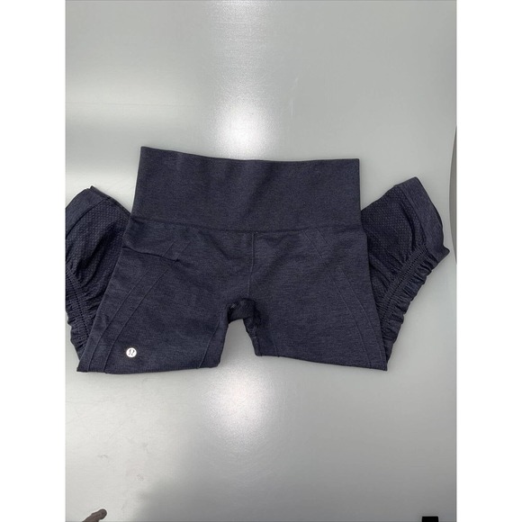 Lululemon Athletica In The Flow Crop Capri Heathered Gray Pants Leggings Size Sm - Picture 6 of 6